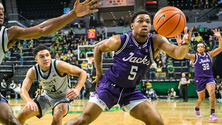 Stephen F. Austin Lumberjacks guard Keon Thompson.