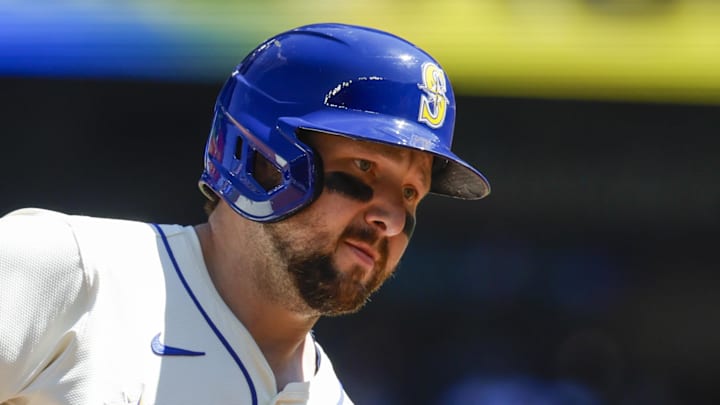 Seattle Mariners designated hitter Cal Raleigh runs after hitting a home run against the Tampa Bay Rays on Aug. 10 at T-Mobile Park.