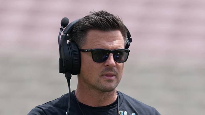 May 2, 2026; Pasadena, CA, USA; UCLA Bruins coach Bob Chesney reacts during the spring game at Rose Bowl. Mandatory Credit: Kirby Lee-Imagn Images May 2, 2026; Pasadena, CA, USA; UCLA Bruins coach Bob Chesney reacts during the spring game at Rose Bowl. Mandatory Credit: Kirby Lee-Imagn Images