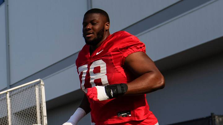 Atlanta Falcons offensive tackle Ethan Onianwa