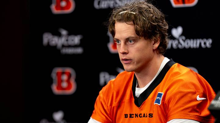 Cincinnati Bengals quarterback Joe Burrow speaks at a press conference at Paycor Stadium in Cincinnati on Nov. 25, 2025. Cincinnati Bengals quarterback Joe Burrow speaks at a press conference at Paycor Stadium in Cincinnati on Nov. 25, 2025.