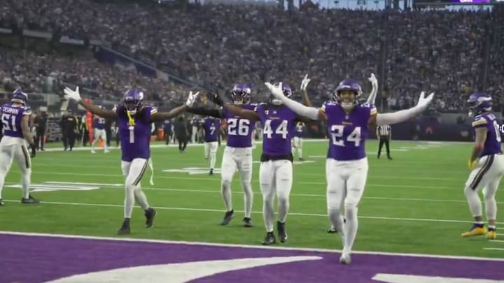 Minnesota Vikings players, led by safety Camryn Bynum, recreate a dance from "High School Musical."