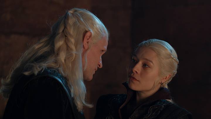 Matt Smith (Daemon Targaryen) and Emma D'Arcy (Rhaenyra Targaryen) in House of the Dragon season 3. Matt Smith (Daemon Targaryen) and Emma D'Arcy (Rhaenyra Targaryen) in House of the Dragon season 3.