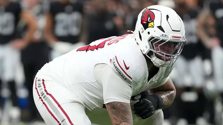 Aug 13, 2026; Paradise, Nevada, USA; Arizona Cardinals guard Chase Bisontis (57) in the first half against the Las Vegas Raiders at Allegiant Stadium. Mandatory Credit: Kirby Lee-Imagn Images Aug 13, 2026; Paradise, Nevada, USA; Arizona Cardinals guard Chase Bisontis (57) in the first half against the Las Vegas Raiders at Allegiant Stadium. Mandatory Credit: Kirby Lee-Imagn Images