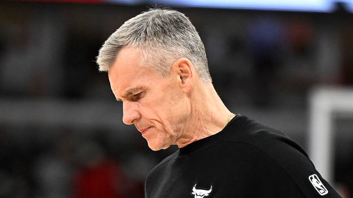 Apr 10, 2026; Chicago, Illinois, USA; Chicago Bulls Head Coach Billy Donovan during the first half against the Orlando Magic at the United Center. Mandatory Credit: Matt Marton-Imagn Images Apr 10, 2026; Chicago, Illinois, USA; Chicago Bulls Head Coach Billy Donovan during the first half against the Orlando Magic at the United Center. Mandatory Credit: Matt Marton-Imagn Images