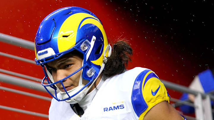 Dec 12, 2024; Santa Clara, California, USA; Los Angeles Rams wide receiver Puka Nacua (17) walks towards the field before the start of the game against the San Francisco 49ers at Levi's Stadium. Mandatory Credit: Cary Edmondson-Imagn Images Dec 12, 2024; Santa Clara, California, USA; Los Angeles Rams wide receiver Puka Nacua (17) walks towards the field before the start of the game against the San Francisco 49ers at Levi's Stadium. Mandatory Credit: Cary Edmondson-Imagn Images