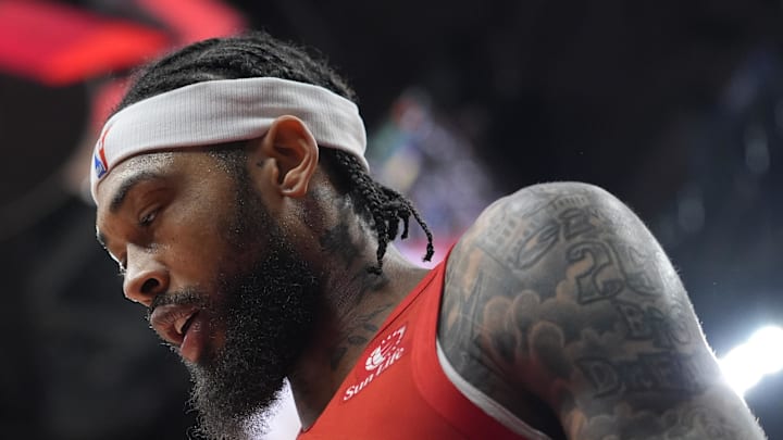 Toronto Raptors forward Brandon Ingram during a break in the action against the Detroit Pistons Toronto Raptors forward Brandon Ingram during a break in the action against the Detroit Pistons