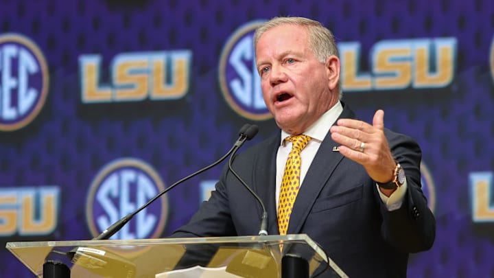 LSU head coach Brian Kelly looks to improve his 1-3 record against Clemson head coach Dabo Swinney in the battle of "Death Valley" on Saturday.