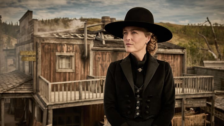 Gillian Anderson as Constance Van Ness in The Abandons on Netflix Gillian Anderson as Constance Van Ness in The Abandons on Netflix