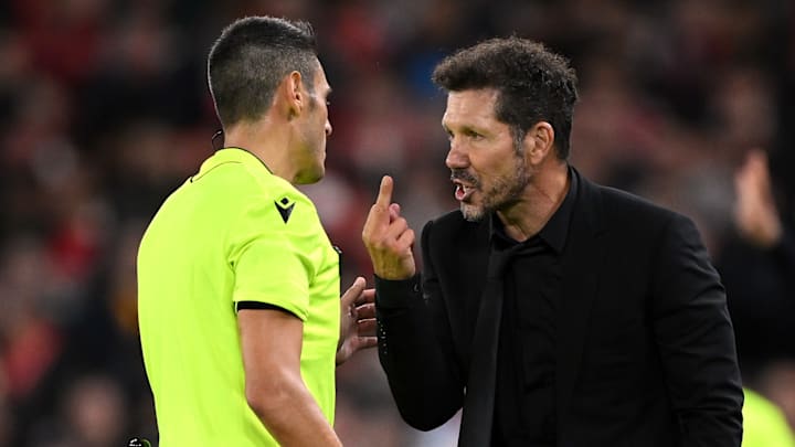 Diego Simeone was shown a red card late on.