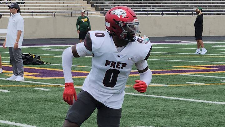 Cameron Smith of St. Joseph's Prep runs through a drill prior to a game against St. Edward (Ohio) on August 31, 2024. Cameron Smith of St. Joseph's Prep runs through a drill prior to a game against St. Edward (Ohio) on August 31, 2024.