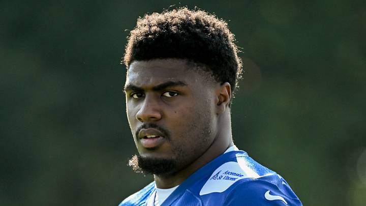 Indianapolis Colts linebacker CJ Allen participates in a drill