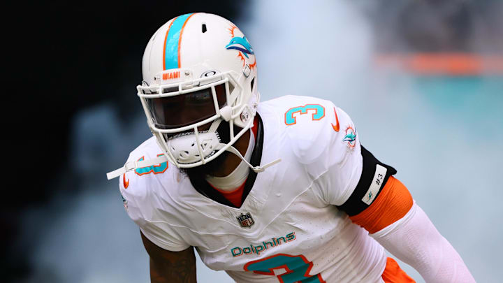 Oct 27, 2024; Miami Gardens, Florida, USA; Miami Dolphins wide receiver Odell Beckham Jr. (3) enters the field before the game against the Arizona Cardinals at Hard Rock Stadium. Mandatory Credit: Sam Navarro-Imagn Images