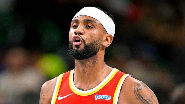 Atlanta Hawks guard Nickeil Alexander-Walker (7) reacts against the Dallas Mavericks at American Airlines Center on Oct. 16, 2026. Atlanta Hawks guard Nickeil Alexander-Walker (7) reacts against the Dallas Mavericks at American Airlines Center on Oct. 16, 2026.