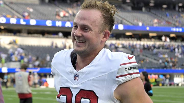 Oct 18, 2026; Inglewood, California, USA;  Arizona Cardinals punter Blake Gillikin (12) and Arizona Cardinals kicker Chad Ryland (38) head off the field after defeating the Los Angeles Rams at SoFi Stadium. Mandatory Credit: Jayne Kamin-Oncea-Imagn Images