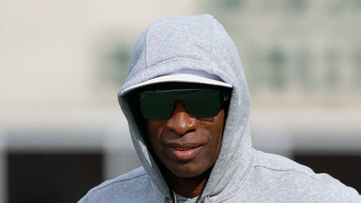 Sep 26, 2026; Waco, Texas, USA;  Colorado Buffaloes head coach Deion Sanders watches warmups before the game against the Baylor Bears at McLane Stadium.