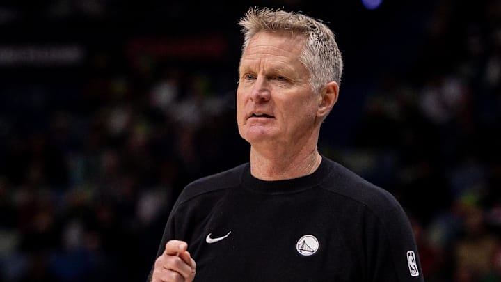Steve Kerr walked back his comments about Kristaps Porziņģis’s illness before the Warriors played the Lakers on Saturday night. Steve Kerr walked back his comments about Kristaps Porziņģis’s illness before the Warriors played the Lakers on Saturday night.