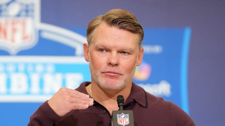 Indianapolis Colts general manager Chris Ballard speaks at the NFL Scouting Combine Indianapolis Colts general manager Chris Ballard speaks at the NFL Scouting Combine