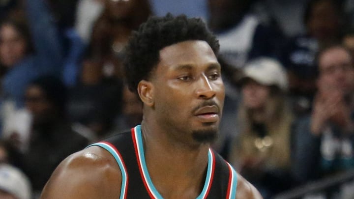 Memphis Grizzlies forward/center Jaren Jackson Jr. reacts after a three point basket during the second quarter.