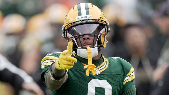 Green Bay Packers receiver Matthew Golden reacts after a big catch against the Bengals.