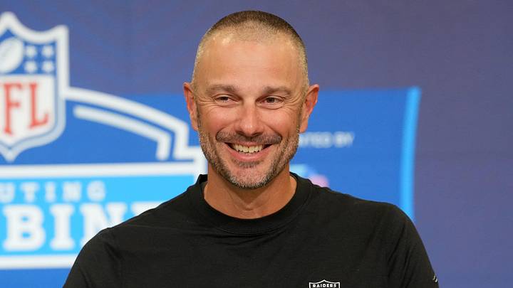 Las Vegas Raiders general manager John Spytek speaks at the NFL Scouting Combine. Las Vegas Raiders general manager John Spytek speaks at the NFL Scouting Combine.