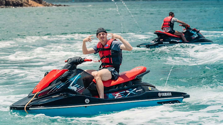 Cole Palmer certainly had fun on his trip to St. Kitts.