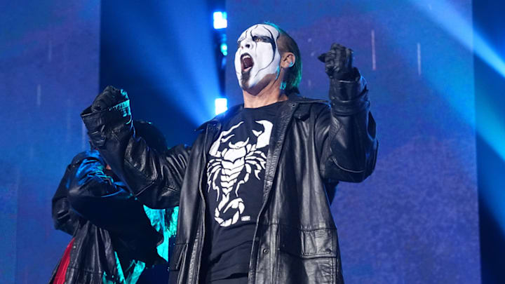Sting making his entrance at AEW Revolution