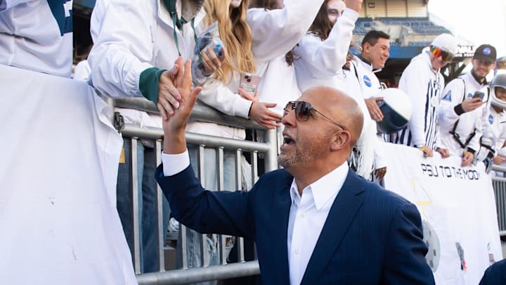 Penn State football coach James Franklin had an change with an angry fan moments after losing to Ohio State. Penn State football coach James Franklin had an change with an angry fan moments after losing to Ohio State.