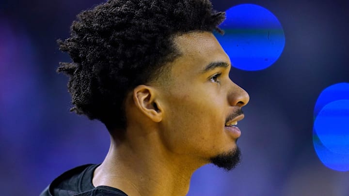Feb 15, 2025; Oakland, CA, USA; Chuck’s Global Stars forward Victor Wembanyama (1) of the San Antonio Spurs stands on the court during the NBA All Star-Practice at Oracle Arena. Mandatory Credit: Cary Edmondson-Imagn Images Feb 15, 2025; Oakland, CA, USA; Chuck’s Global Stars forward Victor Wembanyama (1) of the San Antonio Spurs stands on the court during the NBA All Star-Practice at Oracle Arena. Mandatory Credit: Cary Edmondson-Imagn Images