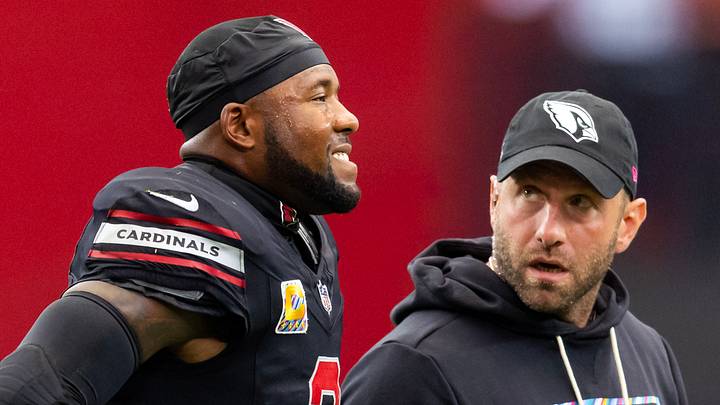 Oct 11, 2026; Glendale, Arizona, USA; Arizona Cardinals head athletic trainer Drew Krueger tends to safety Budda Baker (3) after an injury against the Detroit Lions at State Farm Stadium. Mandatory Credit: Mark J. Rebilas-Imagn Images Oct 11, 2026; Glendale, Arizona, USA; Arizona Cardinals head athletic trainer Drew Krueger tends to safety Budda Baker (3) after an injury against the Detroit Lions at State Farm Stadium. Mandatory Credit: Mark J. Rebilas-Imagn Images