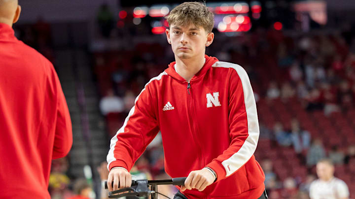 Nebraska guard Connor Essegian is out for the remainder of the 2025-26 season with an ankle injury.