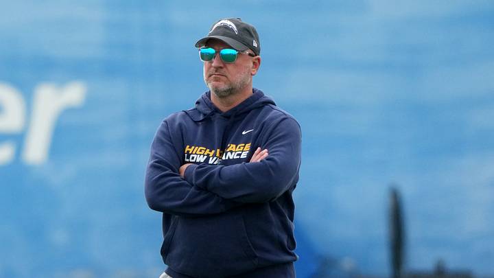 May 11, 2026; El Segundo, CA, USA; Los Angeles Chargers general manager Joe Hortiz watches during offseason workouts at The Bolt. Mandatory Credit: Kirby Lee-Imagn Images