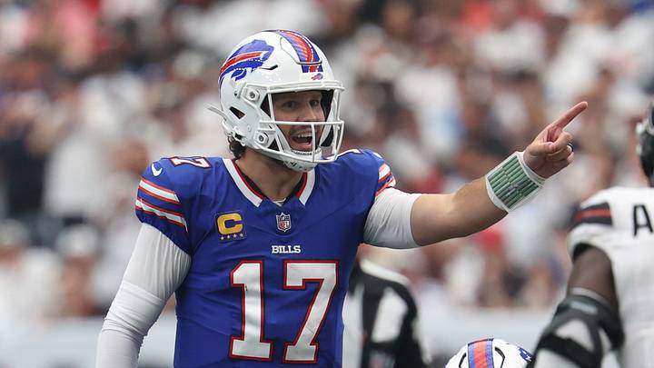 Sep 13, 2026; Houston, Texas, USA;  Buffalo Bills quarterback Josh Allen (17) calls a play during the second half against the Houston Texans at Reliant Stadium.  Mandatory Credit: Thomas Shea-Imagn Images