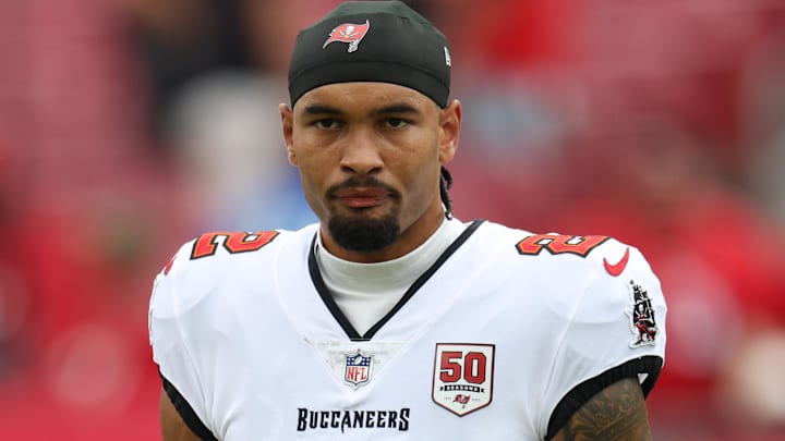 Nov 9, 2025; Tampa, Florida, USA; Tampa Bay Buccaneers wide receiver Emeka Egbuka (2) warms up before a game against the New England Patriots at Raymond James Stadium. Mandatory Credit: Nathan Ray Seebeck-Imagn Images Nov 9, 2025; Tampa, Florida, USA; Tampa Bay Buccaneers wide receiver Emeka Egbuka (2) warms up before a game against the New England Patriots at Raymond James Stadium. Mandatory Credit: Nathan Ray Seebeck-Imagn Images