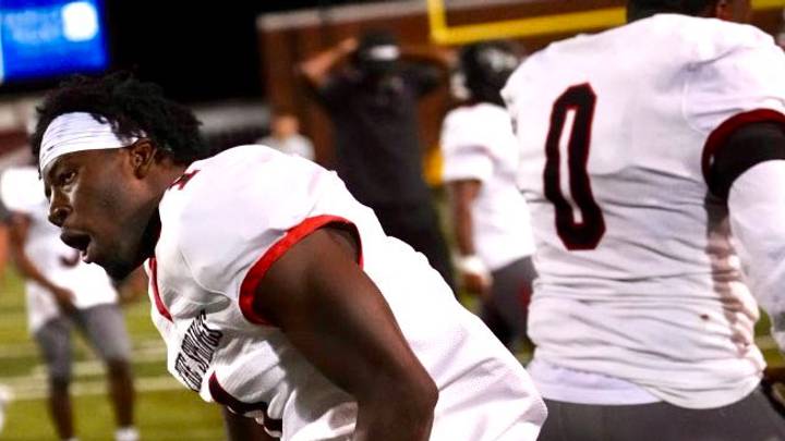 Boiling Springs player celebrates the 30-23 overtime win over Rock Hill. Boiling Springs player celebrates the 30-23 overtime win over Rock Hill.