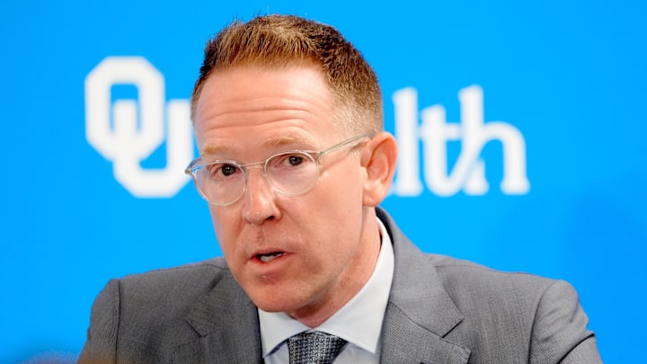 Thunder general manager Sam Presti speaks during an introductory press conference for the 2024 Thunder draft picks at Oklahoma Contemporary Arts Center in Oklahoma City, Saturday, June, 29, 2024.