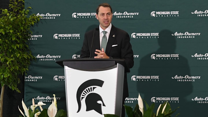 J Batt speaks Wednesday, June 4, 2025, after being introduced as Michigan State University's new athletic director. J Batt speaks Wednesday, June 4, 2025, after being introduced as Michigan State University's new athletic director.