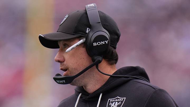 Oct 11, 2026; Foxborough, Massachusetts, USA; Las Vegas Raiders head coach Klint Kubiak watches from the sideline as they take on the New England Patriots at Gillette Stadium. Mandatory Credit: David Butler II-Imagn Images Oct 11, 2026; Foxborough, Massachusetts, USA; Las Vegas Raiders head coach Klint Kubiak watches from the sideline as they take on the New England Patriots at Gillette Stadium. Mandatory Credit: David Butler II-Imagn Images