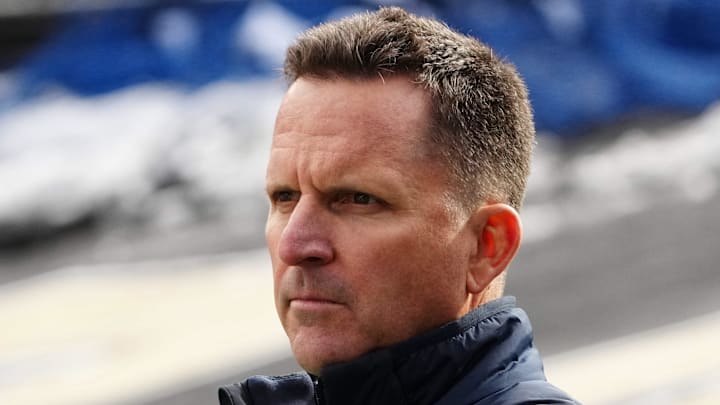 Nov 5, 2022; Boulder, Colorado, USA; Denver Broncos general manager George Paton before the game between the Oregon Ducks against the Colorado Buffaloes at Folsom Field. Mandatory Credit: Ron Chenoy-Imagn Images