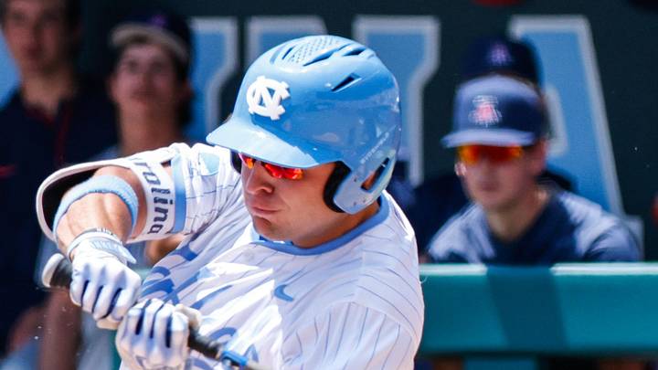 Jun 8, 2025; Chapel Hill, NC, USA; North Carolina outfielder Rom Kellis (25) hits the ball during the seventh inning of the Super Regionals game against Arizona in Chapel Hill, North Carolina. Mandatory Credit: Jaylynn Nash-Imagn Images Jun 8, 2025; Chapel Hill, NC, USA; North Carolina outfielder Rom Kellis (25) hits the ball during the seventh inning of the Super Regionals game against Arizona in Chapel Hill, North Carolina. Mandatory Credit: Jaylynn Nash-Imagn Images