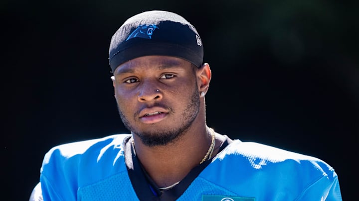 Carolina Panthers running back Trevor Etienne