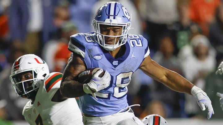 Omarion Hampton is projected to be the second running back selected in the 2025 NFL Draft.