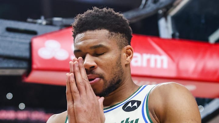 Jan 19, 2026; Atlanta, Georgia, USA; Milwaukee Bucks forward Giannis Antetokounmpo (34) before the game against the Atlanta Hawks at State Farm Arena. Mandatory Credit: Jordan Godfree-Imagn Images Jan 19, 2026; Atlanta, Georgia, USA; Milwaukee Bucks forward Giannis Antetokounmpo (34) before the game against the Atlanta Hawks at State Farm Arena. Mandatory Credit: Jordan Godfree-Imagn Images