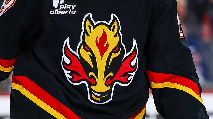 Mar 5, 2026; Calgary, Alberta, CAN; Calgary Flames defenseman Zach Whitecloud (28) against the Ottawa Senators during the third period at Scotiabank Saddledome. Mandatory Credit: Sergei Belski-Imagn Images