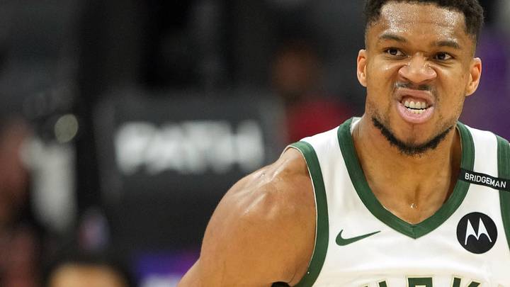 Milwaukee Bucks forward Giannis Antetokounmpo against the Sacramento Kings at Golden 1 Center on Mar 22, 2025.