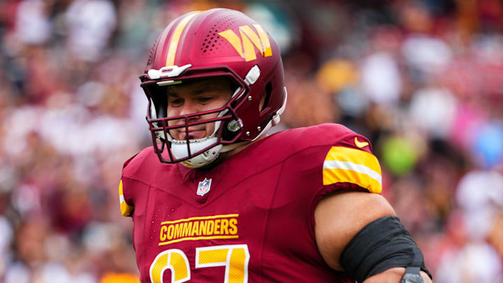 Washington Commanders offensive lineman Nick Allegretti Washington Commanders offensive lineman Nick Allegretti