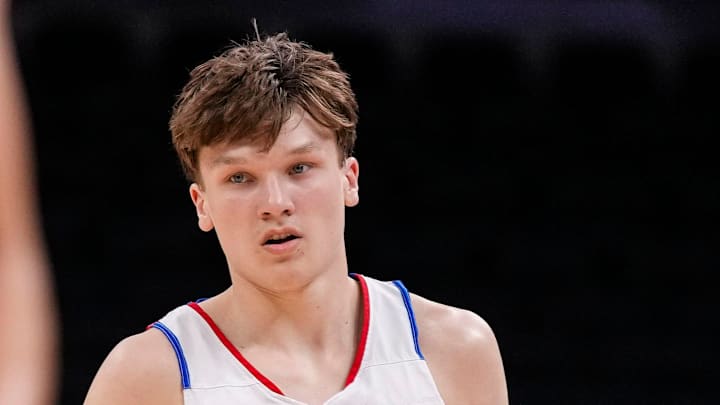 Indiana All-Star and Mr. Basketball Braylon Mullins (1) rushes up the court Saturday, June 7, 2025, during the Indiana vs. Kentucky All-Star game at Gainbridge Fieldhouse in Indianapolis. Indiana All-Star and Mr. Basketball Braylon Mullins (1) rushes up the court Saturday, June 7, 2025, during the Indiana vs. Kentucky All-Star game at Gainbridge Fieldhouse in Indianapolis.