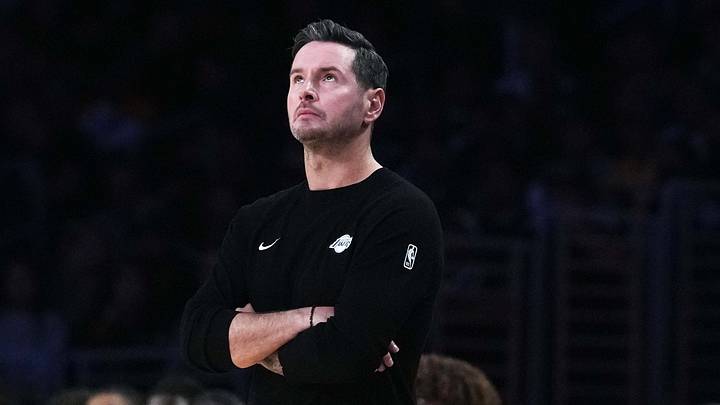 Oct 27, 2026; Los Angeles, California, USA; Los Angeles Lakers head coach JJ Redick watches against the Portland Trail Blazers in the first half at Crypto.com Arena. Mandatory Credit: Kirby Lee-Imagn Images Oct 27, 2026; Los Angeles, California, USA; Los Angeles Lakers head coach JJ Redick watches against the Portland Trail Blazers in the first half at Crypto.com Arena. Mandatory Credit: Kirby Lee-Imagn Images