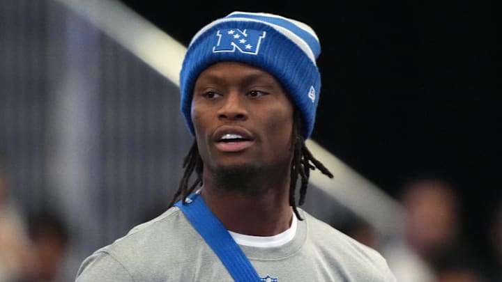 Feb 2, 2026; San Francisco, CA, USA; Dallas Cowboys receiver George Pickens during NFC practice at the NFL Flag Fieldhouse at Moscone Center South Building. Mandatory Credit: Kirby Lee-Imagn Images Feb 2, 2026; San Francisco, CA, USA; Dallas Cowboys receiver George Pickens during NFC practice at the NFL Flag Fieldhouse at Moscone Center South Building. Mandatory Credit: Kirby Lee-Imagn Images