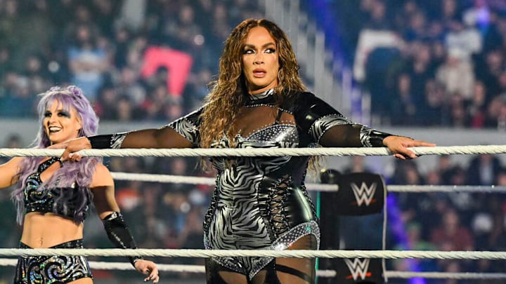 Nia Jax and Candice LeRae at Elimination Chamber
